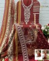 Farida Vol 2 By Alzohaib Chiffon Dupatta Cotton Salwar Kameez